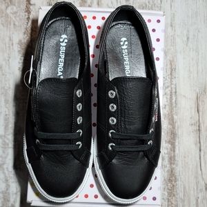 Superga 2790 NAPPALEAW Black Shoes NWT